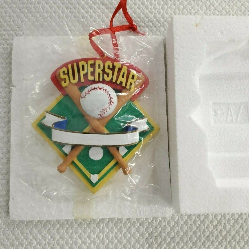 1997 Avon Baseball Superstar Personalizable Christmas 3.25" Ornament New